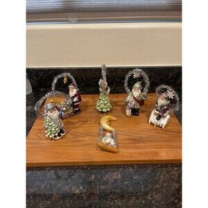 6 piece Costco vintage Christmas ornament set c